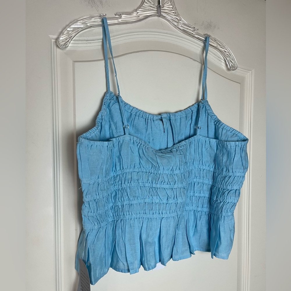 Nordstrom NSR Designer Light Blue Smocked Adjustable Top Juniors Medium - Picture 8 of 16